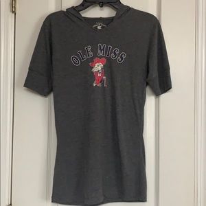 Ole Miss t-shirt with hood. Size Small.